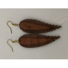 Wooden leaf earrings 